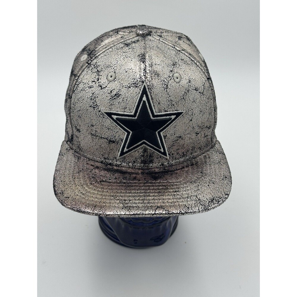 Dallas Cowboys New Era 9Fifty SnapBack Adjustable Hat Silver Distressed PU